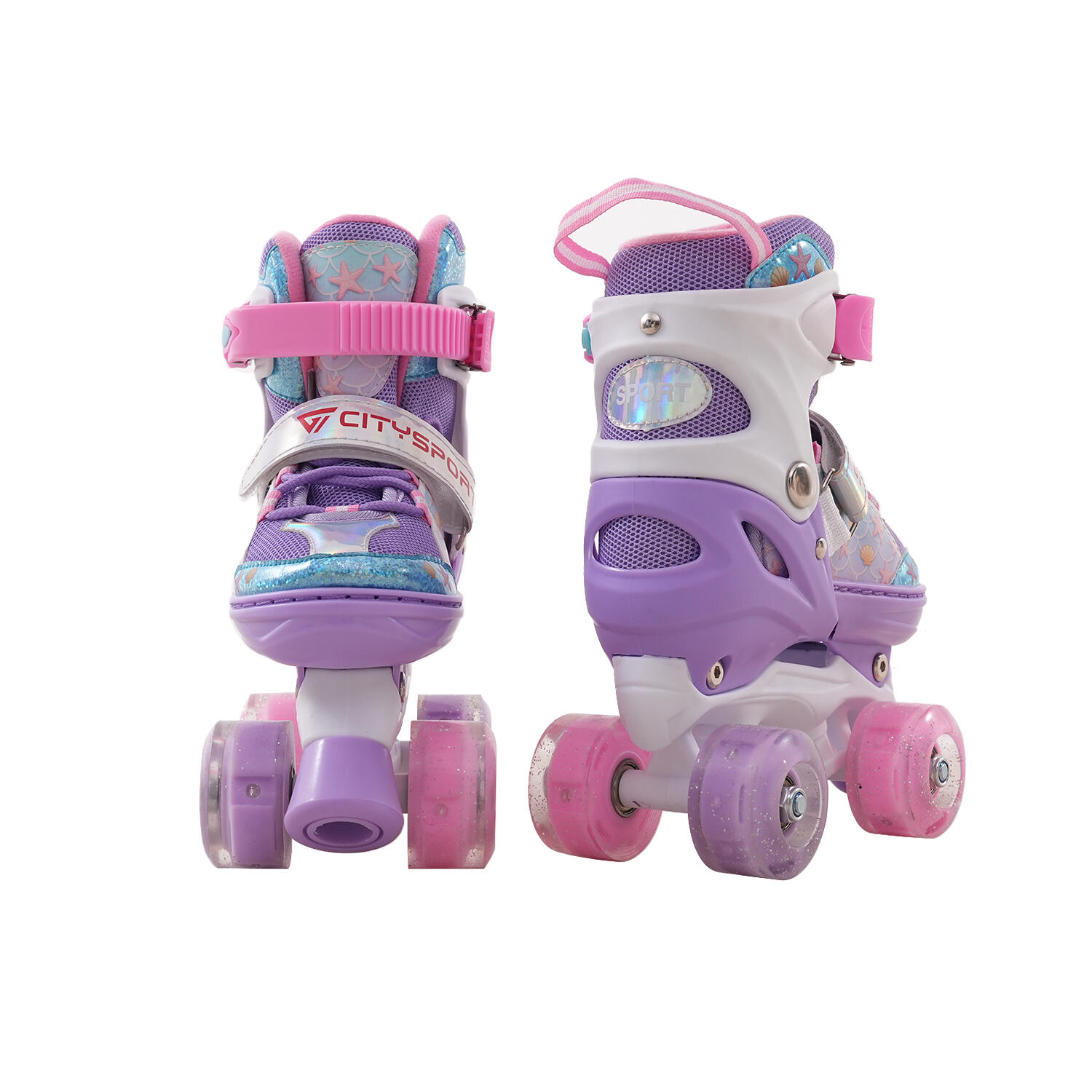 Patins à Roulettes Enfant CITYSPORTS LB5 35-38 Rose Lumineux 4/7