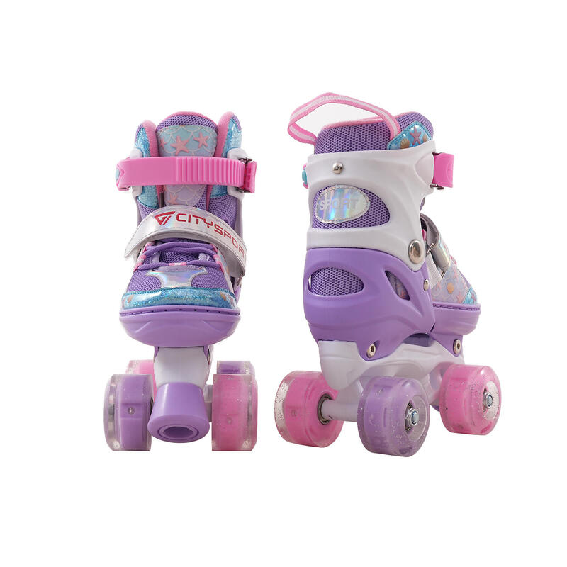 Role pentru copii CITYSPORTS LB5 reglabile 35-38 roz cu lumini