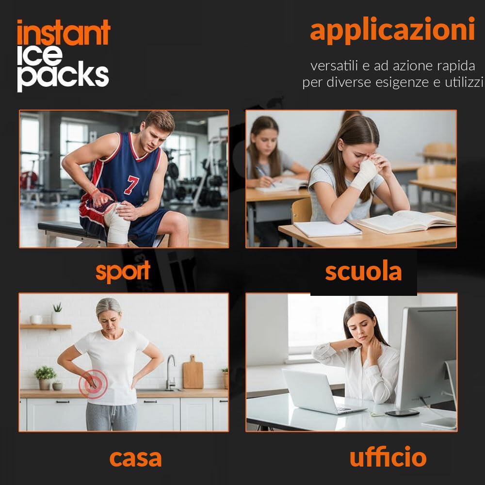 D3 Ghiaccio Istantaneo [12PZ] Impacco Freddo Monouso per Traumi Contusioni Sport 4/5