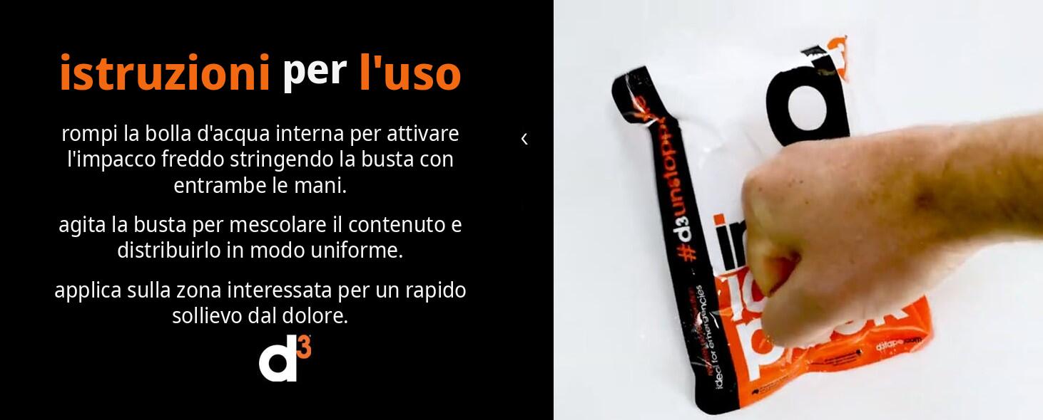 D3 Ghiaccio Istantaneo [1PZ] Impacco Freddo Monouso per Traumi Contusioni Sport 5/5