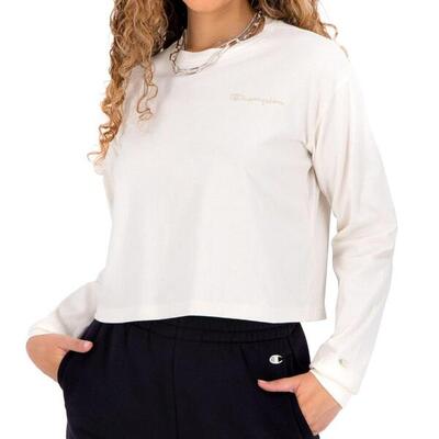 T-shirt Donna Champion a Maniche Lunghe Ecru 114748