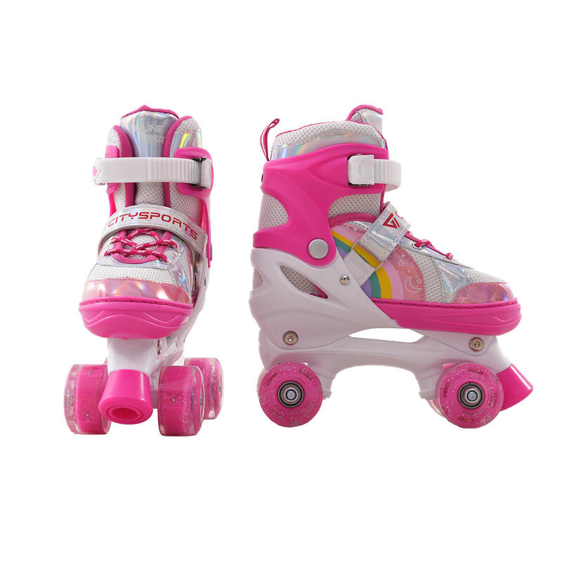 Role pentru copii CITYSPORTS reglabile LB1 31-34 roz cu lumini