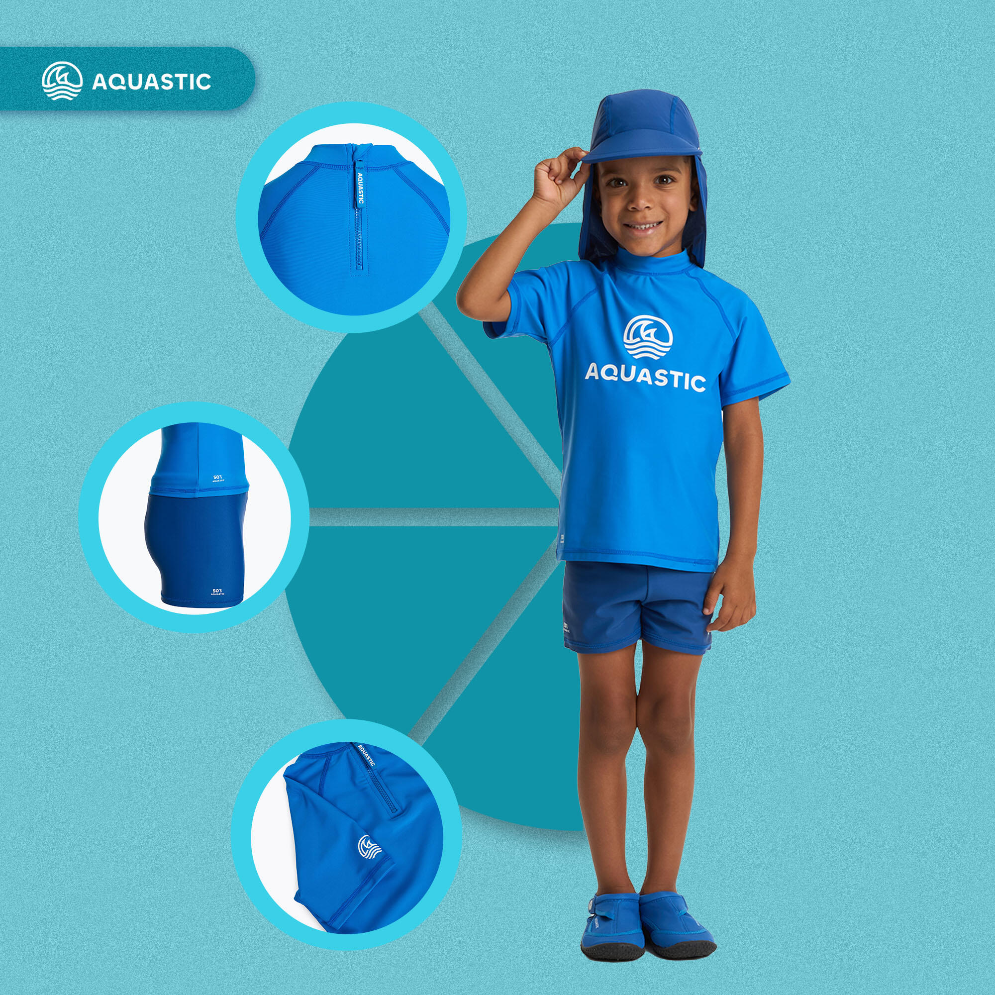 Ensemble de natation pour enfants AQUASTIC UV 50+ UPF Marimo JRB 2/7