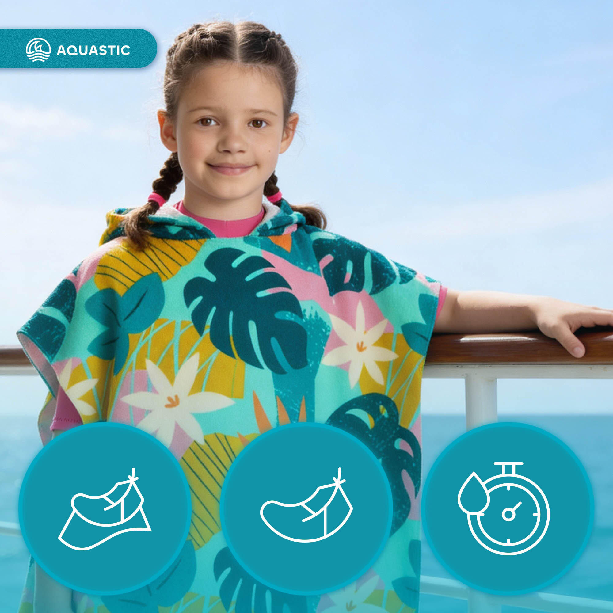 Poncho pour enfants AQUASTIC Sunny JR 6/7