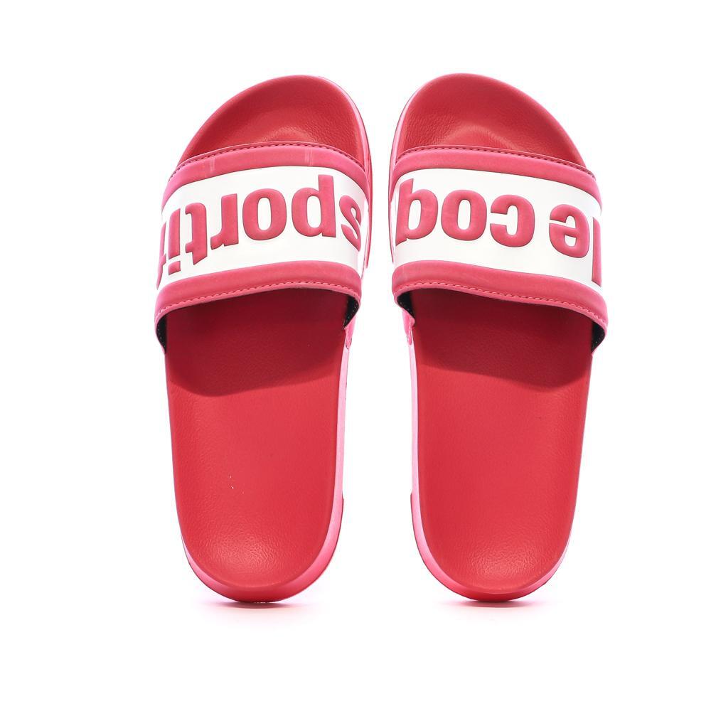 Claquettes Roses/Blanches Femme Le Coq Sportif Slide Wording 3/5