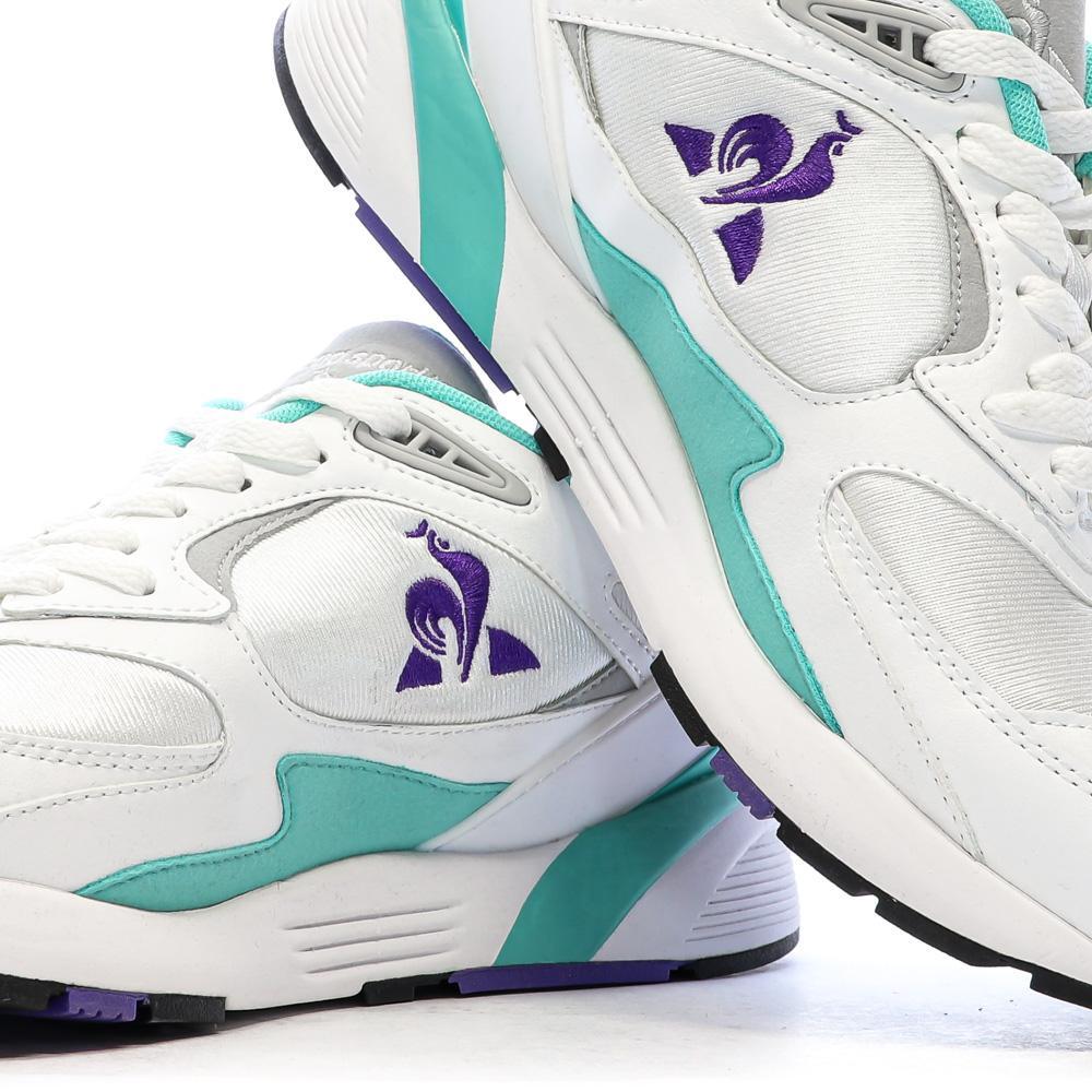 Zapatillas Le Coq Sportif LCS R1100 Nineties Hombre Blancas/Verdes/Moradas 7/7