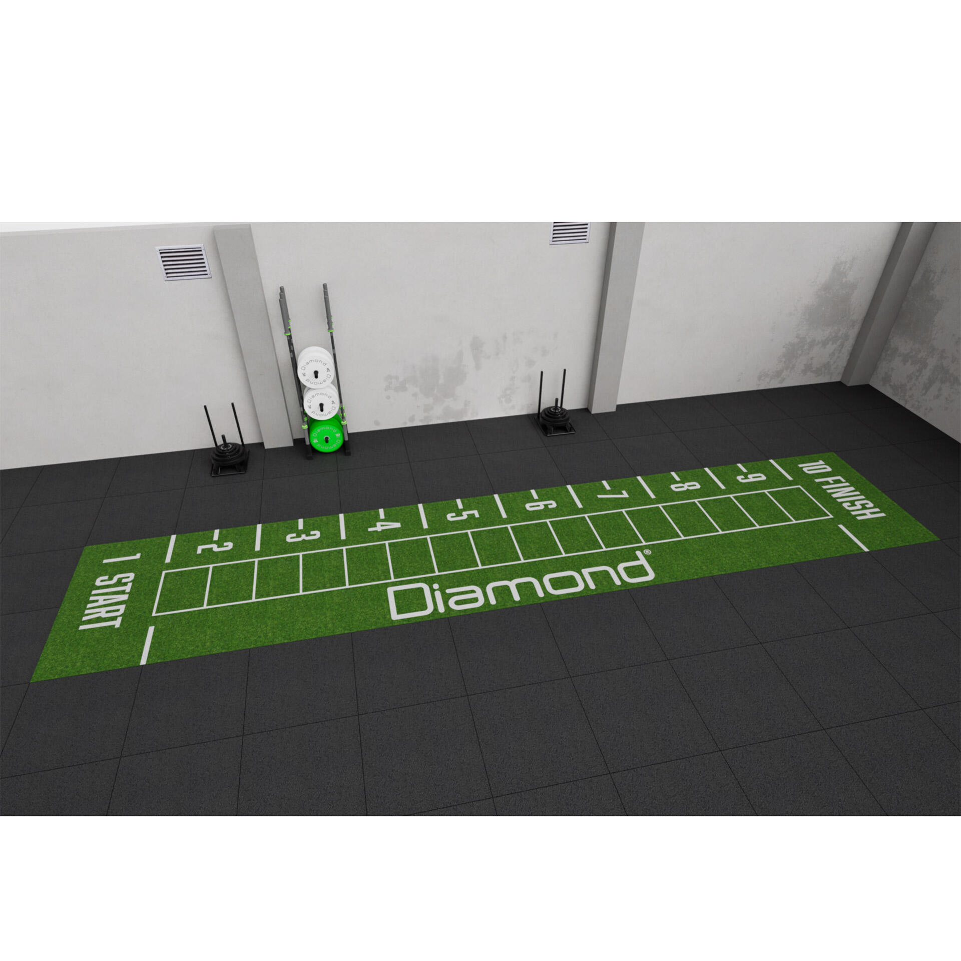Pista sprint Erba sintetica 2x10m 2,5(sp)cm numerata 1-10 START Percorso Allen 2/2