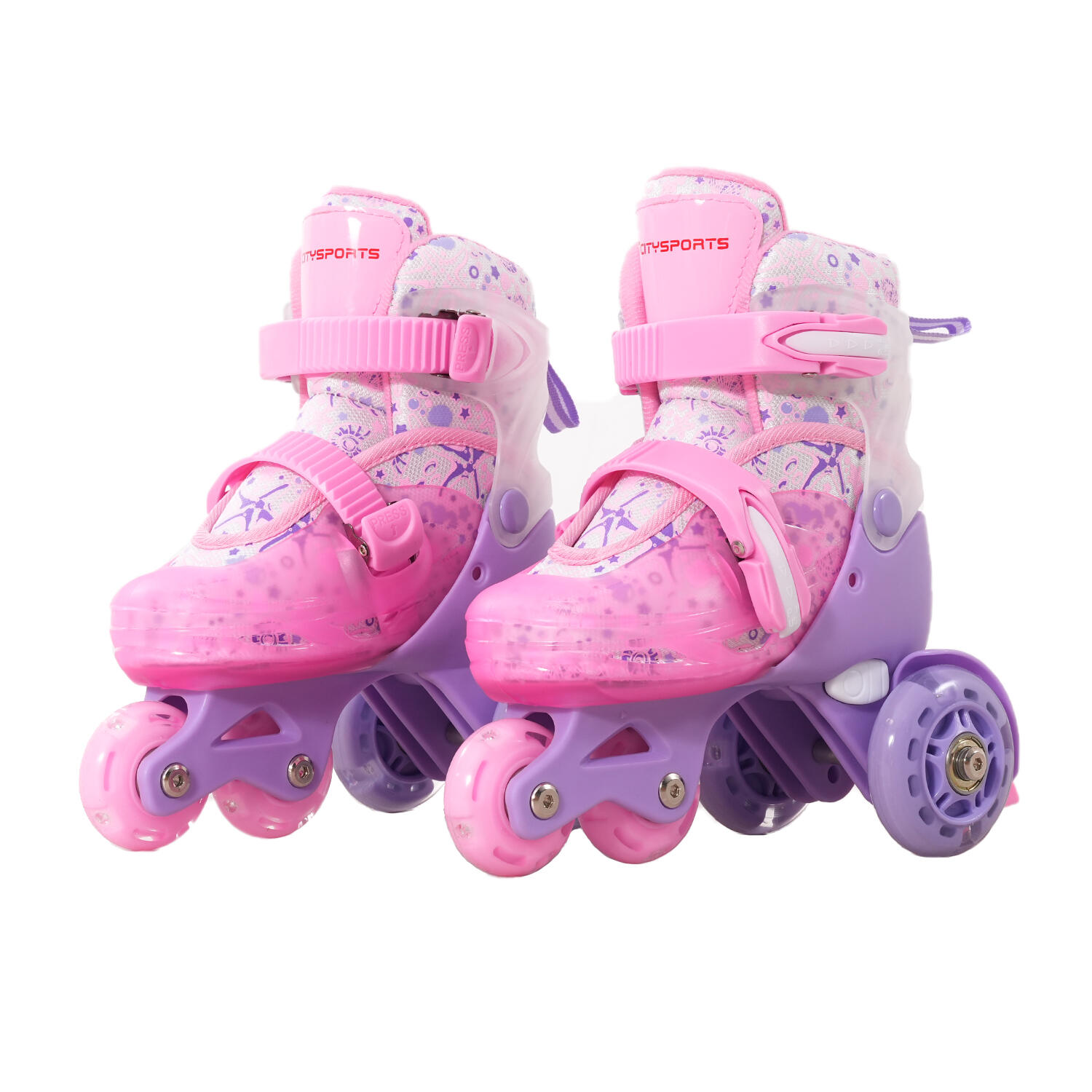Pattini a Rotelle Bambini CITYSPORTS LB3 31-34 Rosa Ruote Luminose 5/6