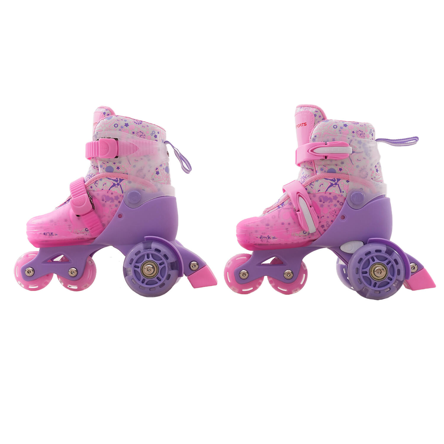 Pattini a Rotelle Bambini CITYSPORTS LB3 31-34 Rosa Ruote Luminose 4/6