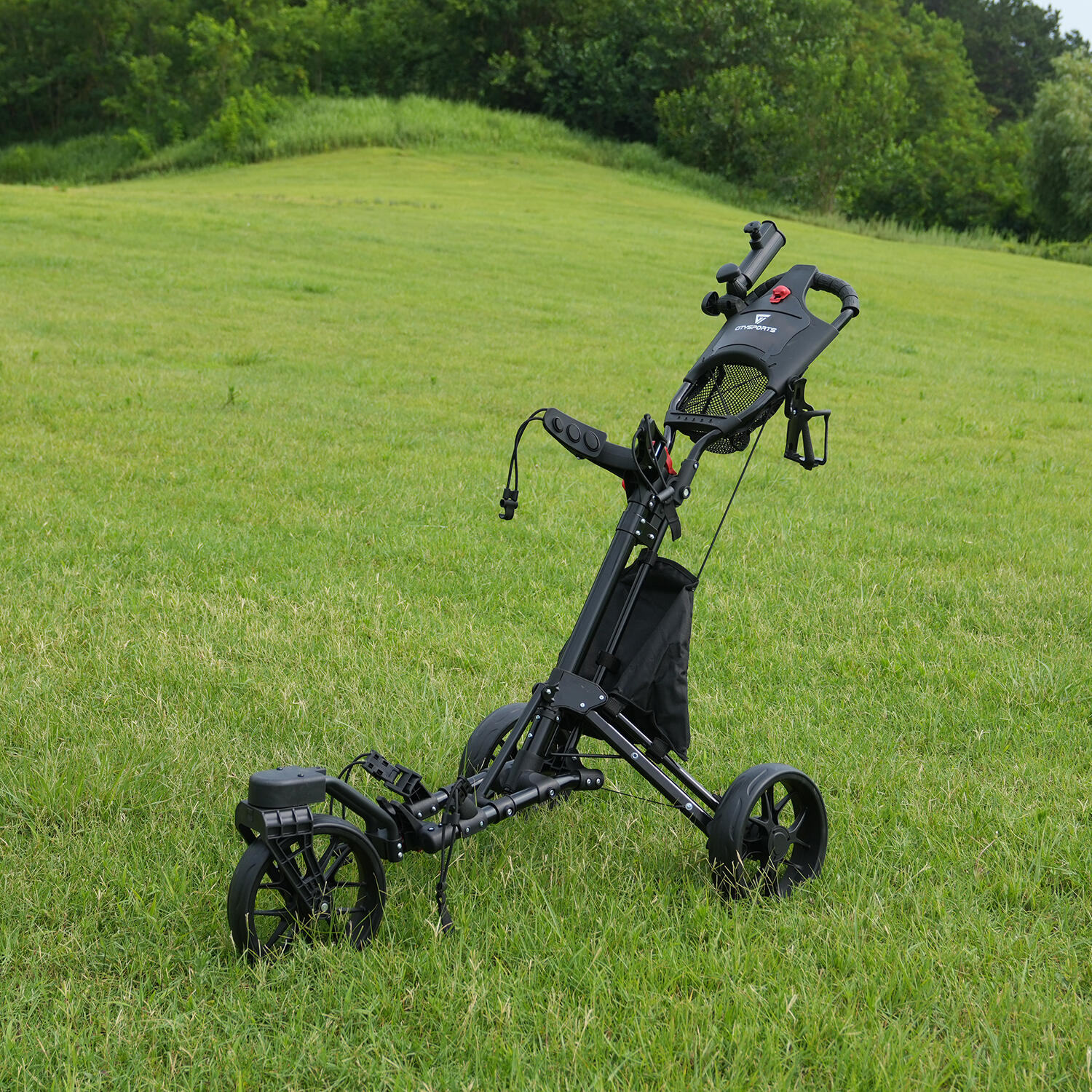 Chariot de Golf Pliable à 3 Roues, 360° Noir, BC3 7/7