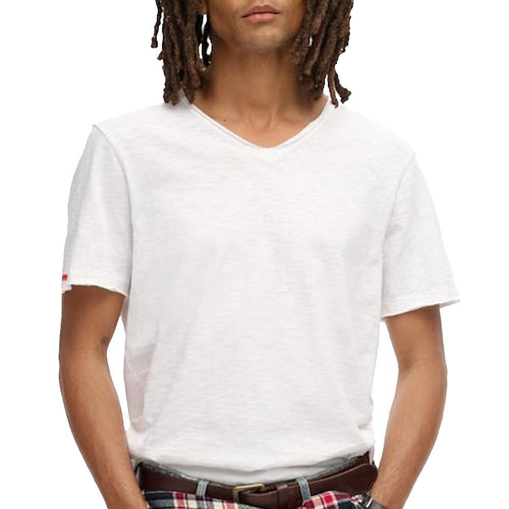 Men's White Superdry Raw T-Shirt