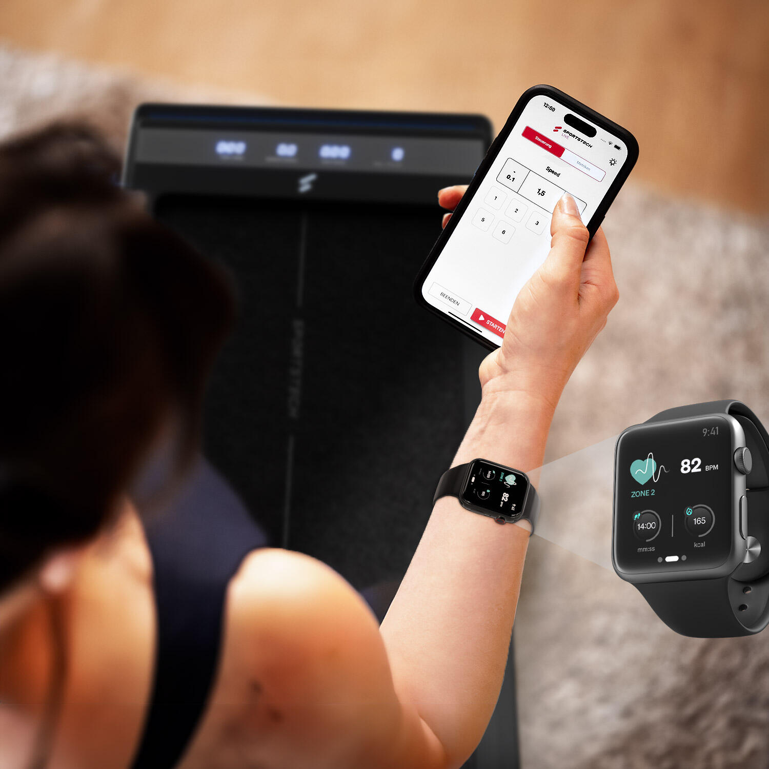 Sportstech sWalk Lite - Tapis roulant de bureau innovant 2/7