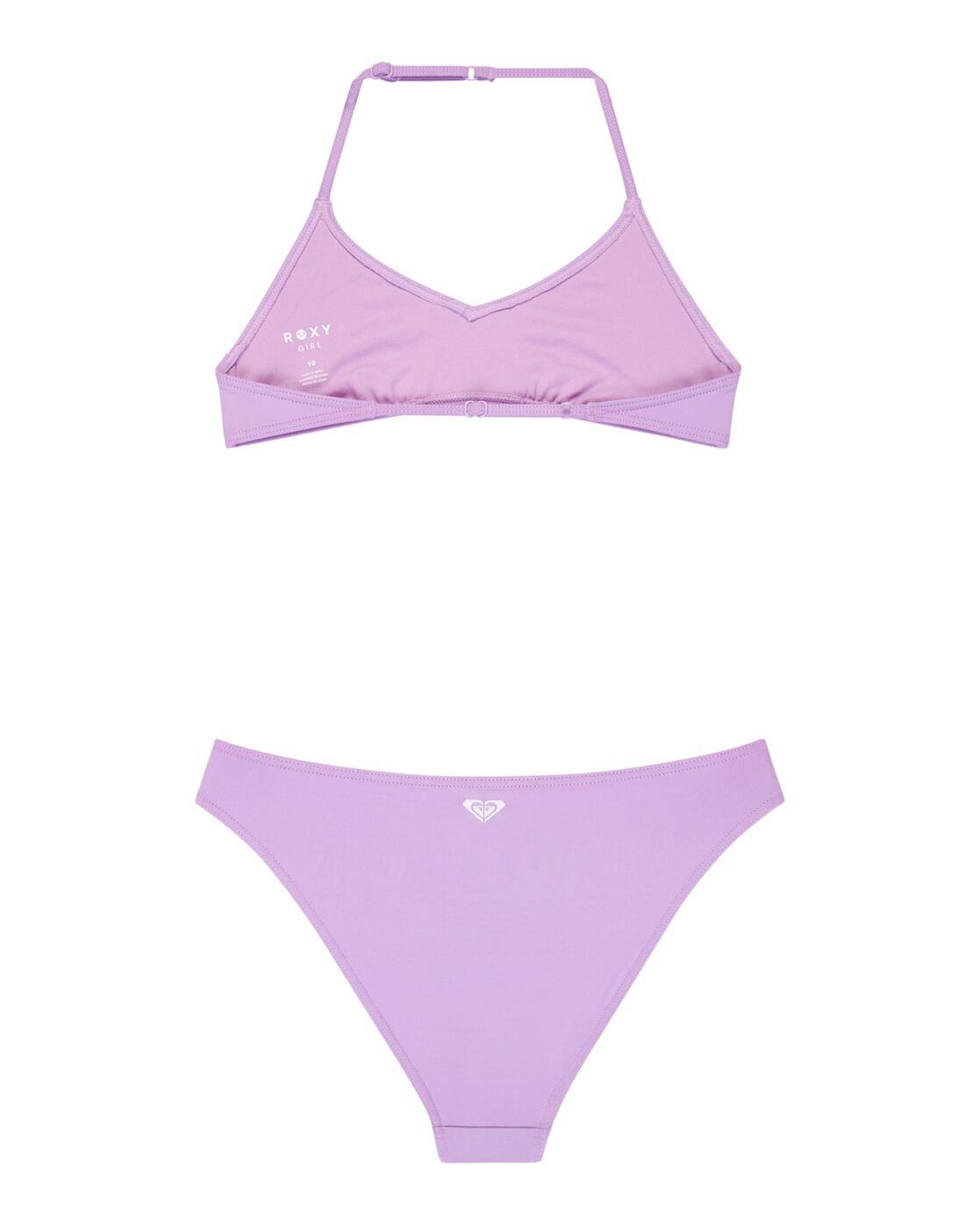 Zweiteiliges Bralette-Bikini-Set SOLID ACTIVE SET Lila Meisjes 6-16 2/3