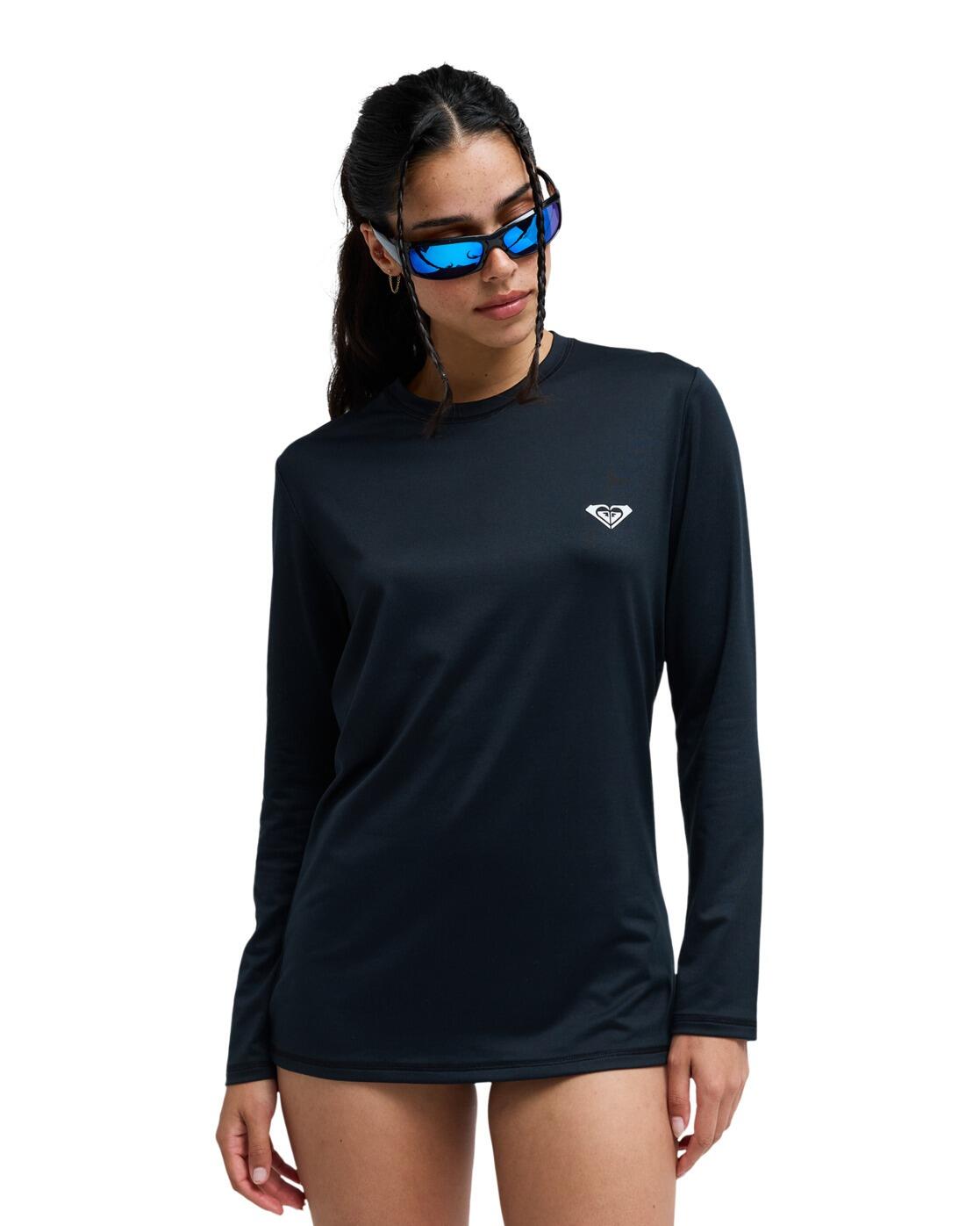 Lycra manches longues HAPPY WAVES Noir Femme 1/4