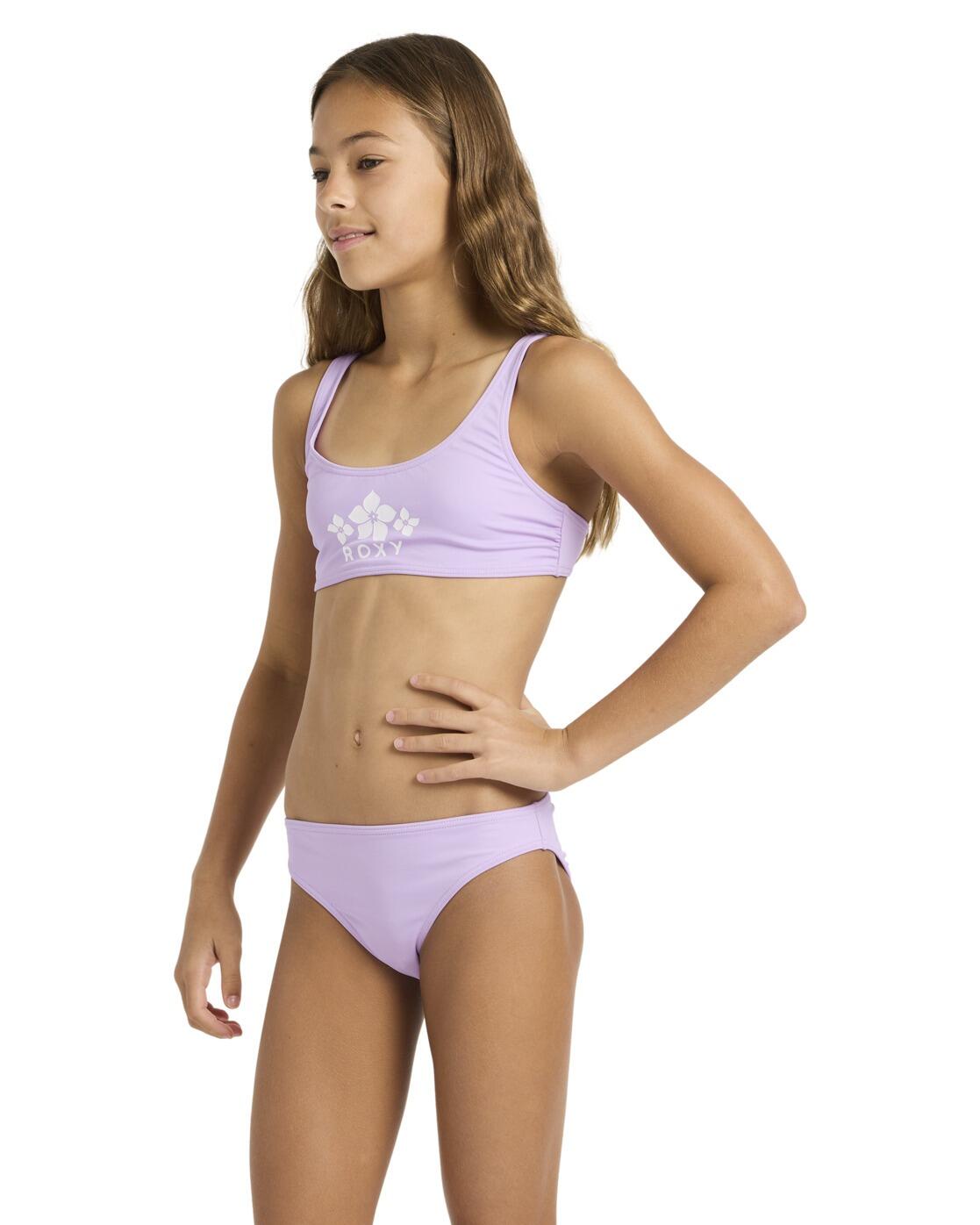 Zweiteiliges Bralette-Bikini-Set SOLID ACTIVE SET Lila Mädchen 6-16 4/4