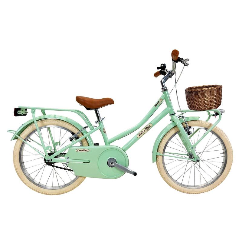 Bicicletă pentru fete Dolce Vita ROMA 20" 1 viteză cu coș - Verde deschis