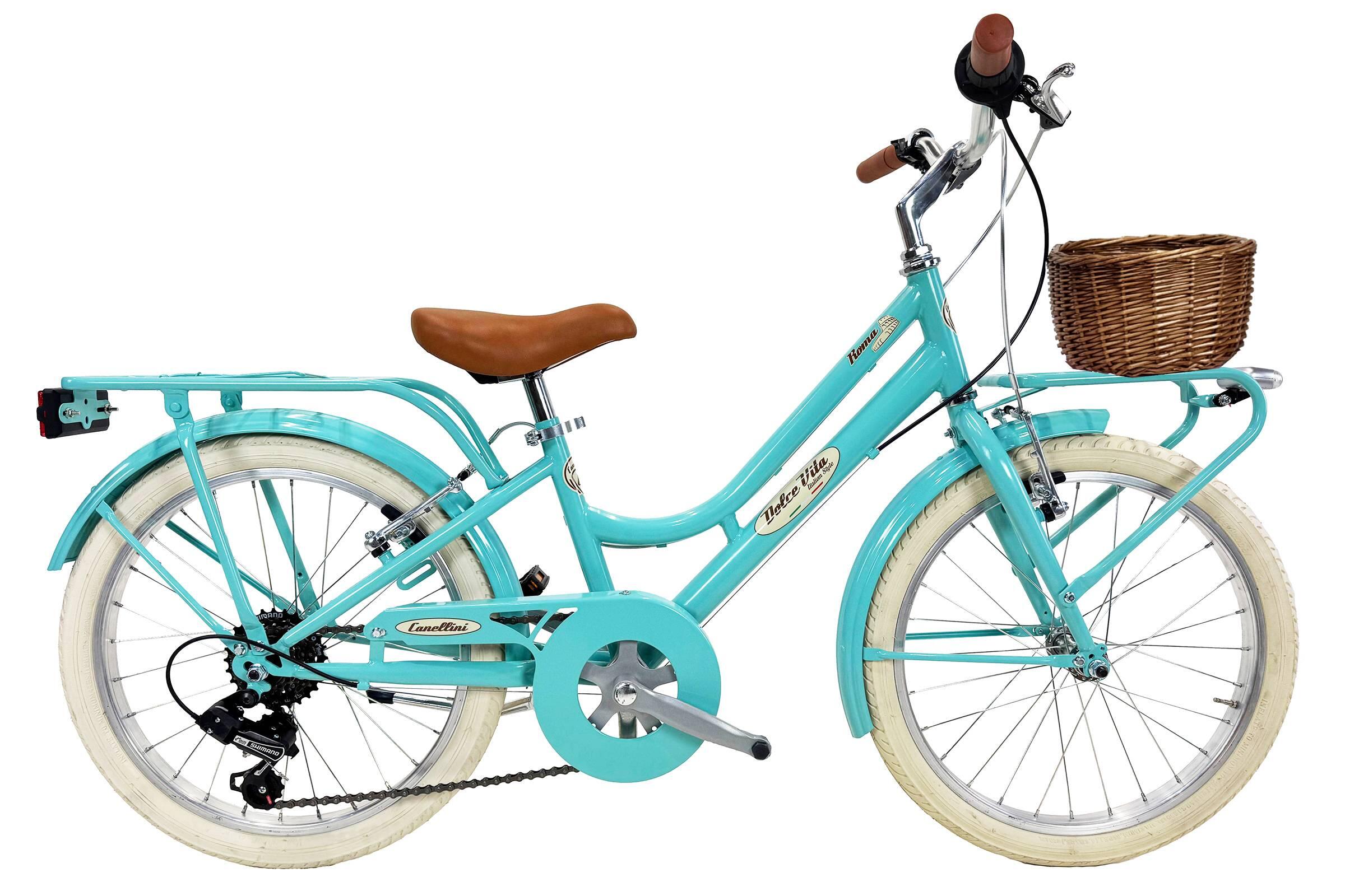 Bicicletă pentru fete Dolce Vita ROMA 20 6 viteze cu coș - Turcoaz deschis