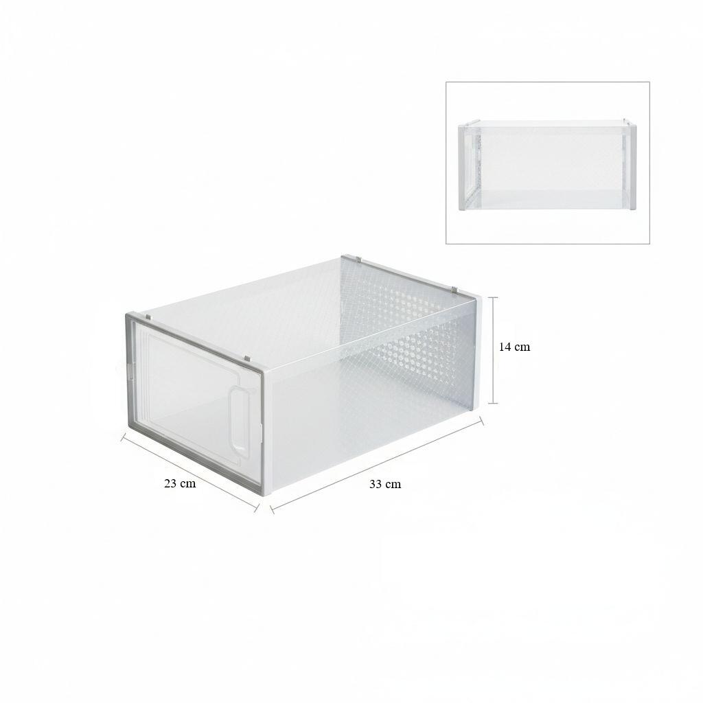 Zapatero modular de plástico apilable con apertura frontal – Pack 16 cajas 7/7