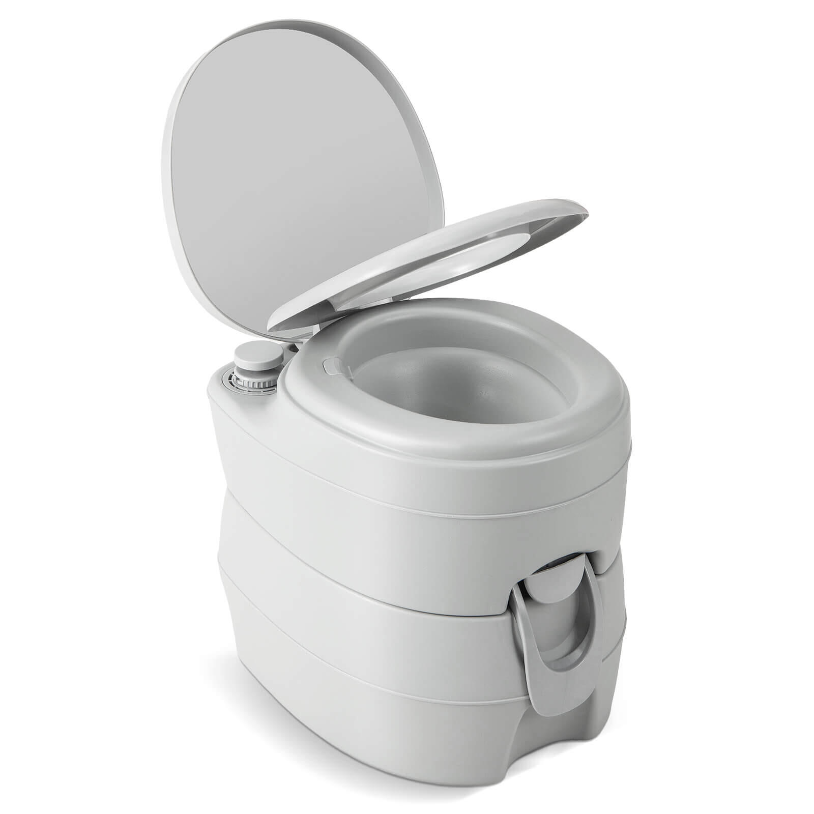 Costway 20L Outdoor Portable Toilet w/Flushing System & Detachable Waste Tank