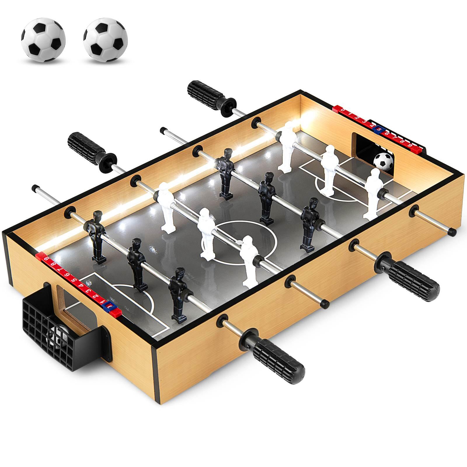 Costway 59cm Mini Tabletop Football Table Soccer Game with LED Lights