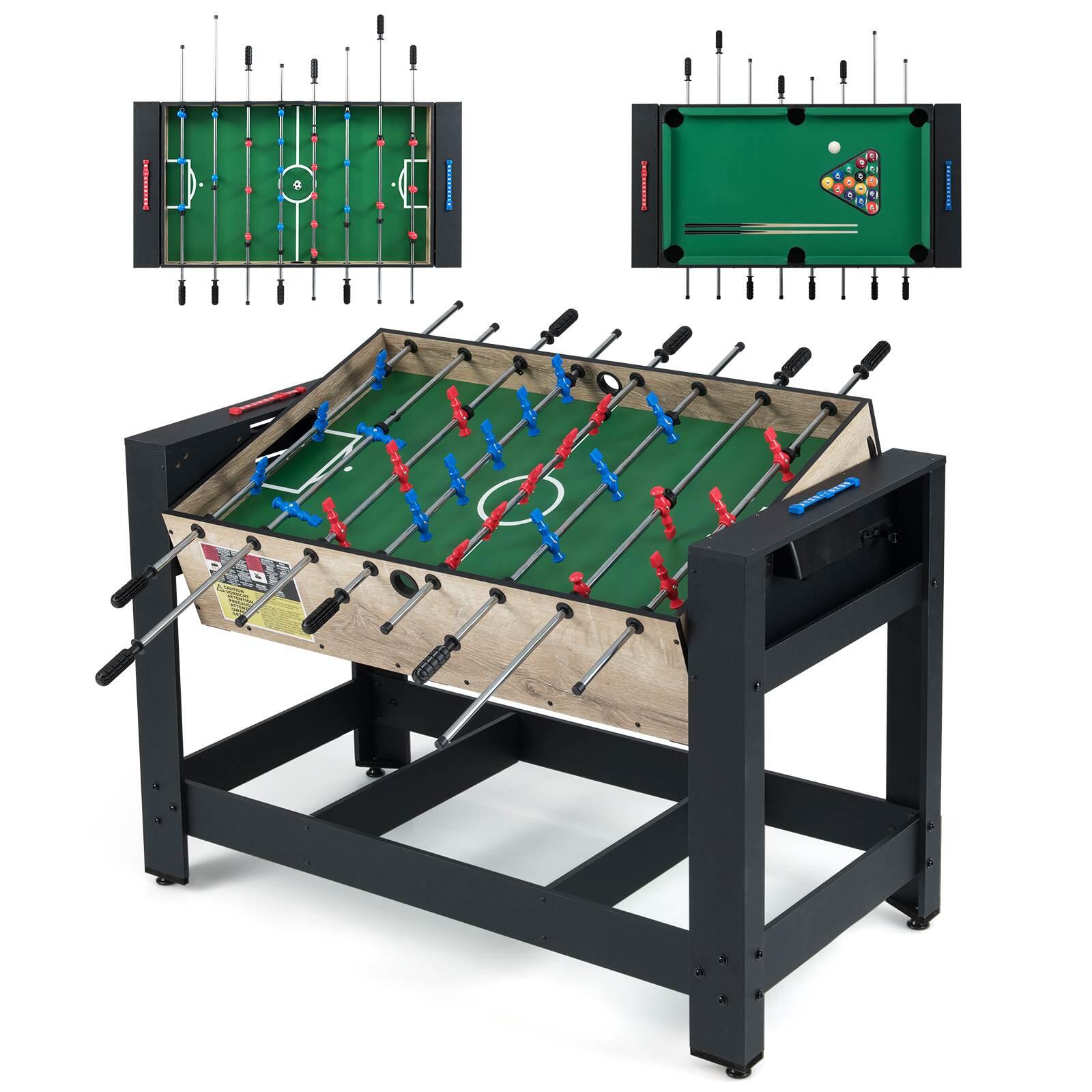 Costway 122cm 2in1 Swivel Multi Game Table Foosball and Pool Table Arcade Table