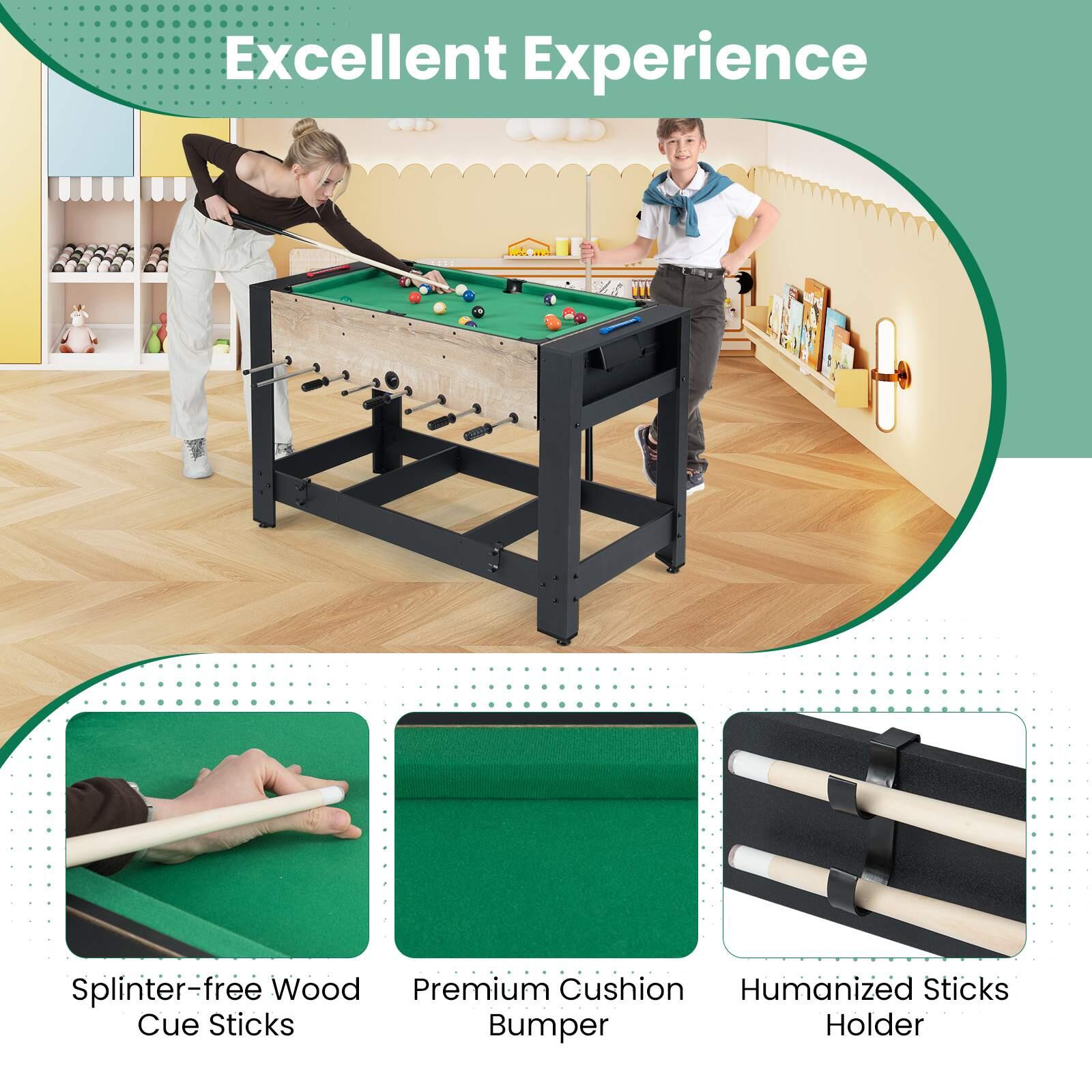 Costway 122cm 2in1 Swivel Multi Game Table Foosball and Pool Table ...