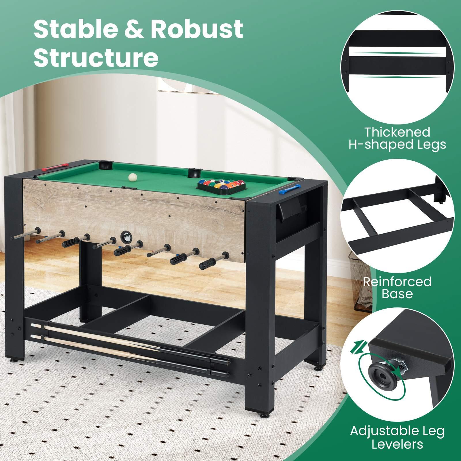 Costway 122cm 2in1 Swivel Multi Game Table Foosball and Pool Table ...