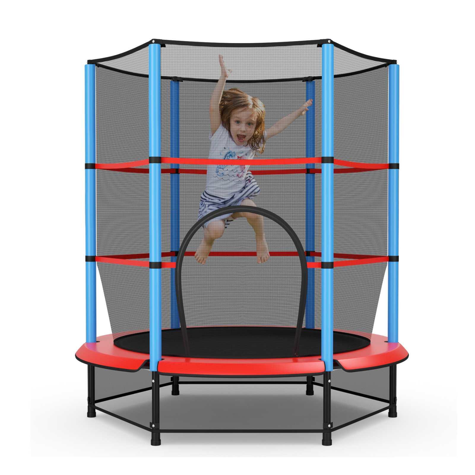Costway 1.4M Mini Trampoline Rebounder w/Enclosure Net