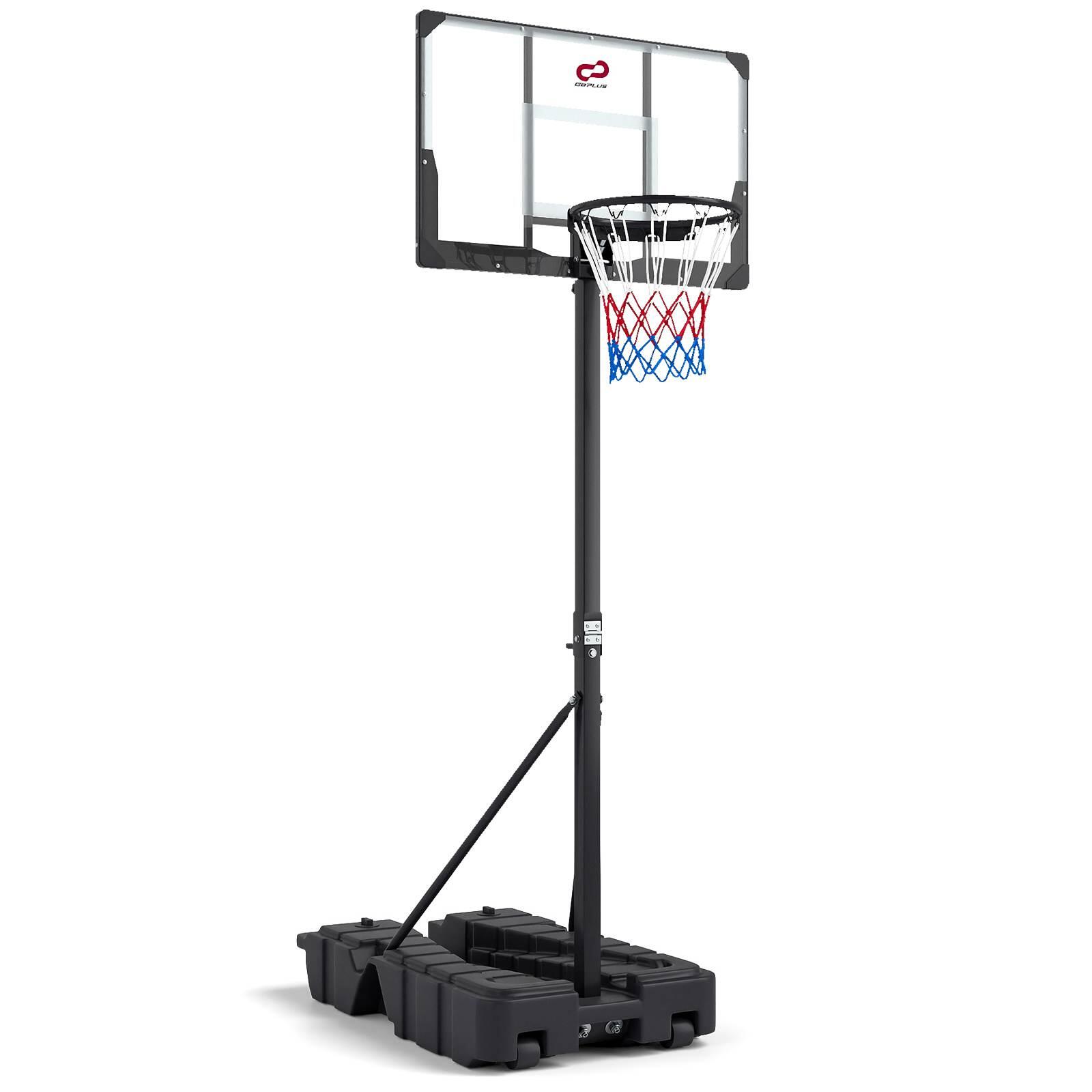 Costway 3.05m Foldable Basketball Hoop Adjustable Goal System for Backyard Park