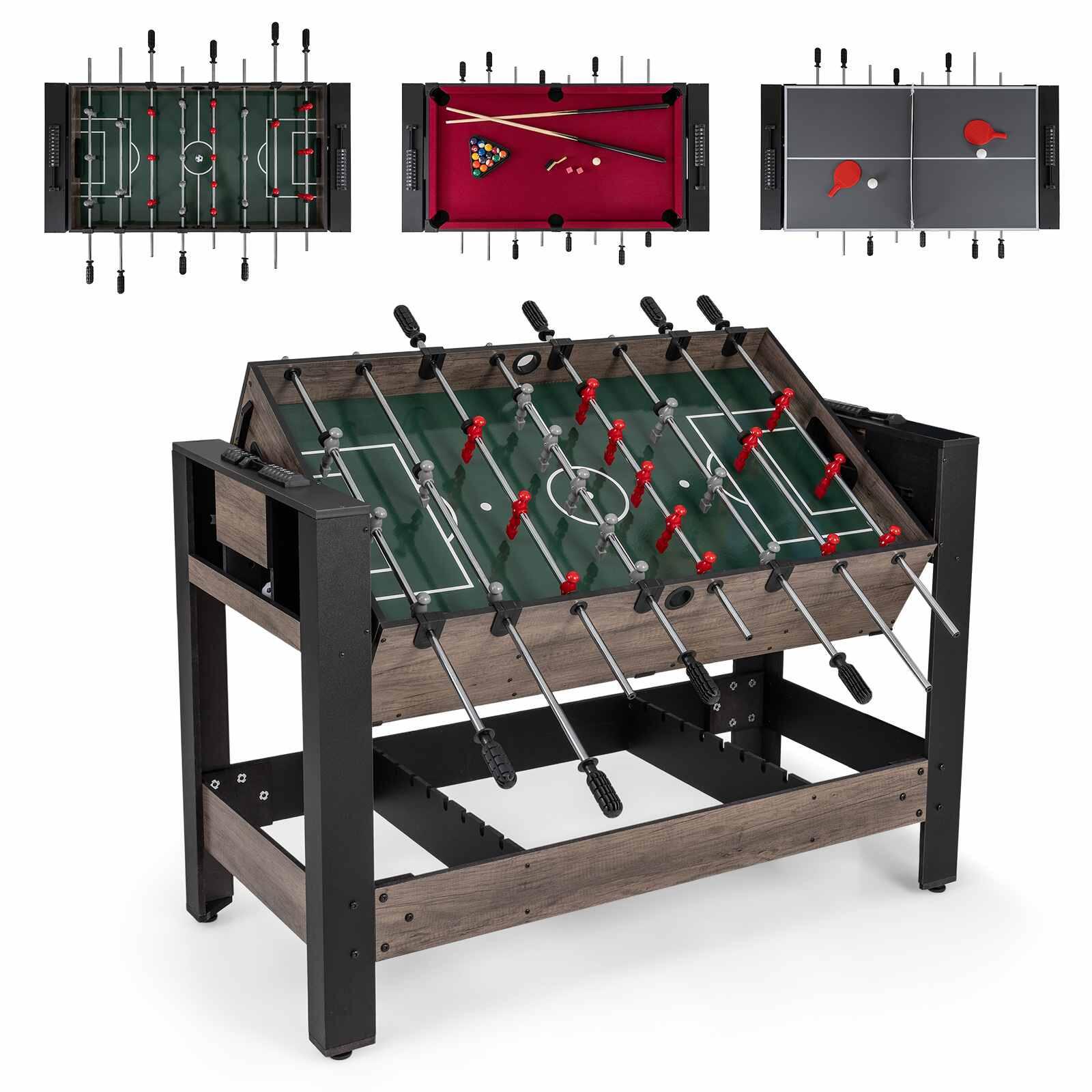 Costway 3 in 1 Swivel Multi Game Table Set for Football/Billiard/Ping Pong