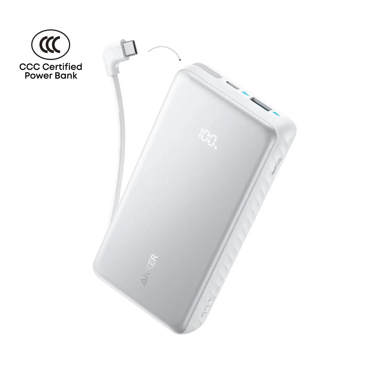 Anker Zolo Powerbank 20000mAh 22.5W with Built-in USB-C Cable A110E