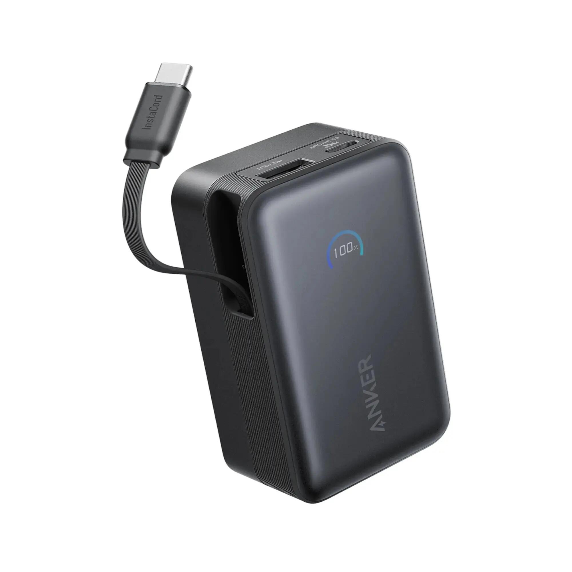Anker Nano Power Bank (10K, 45W, Built-In Retractable USB-C Cable