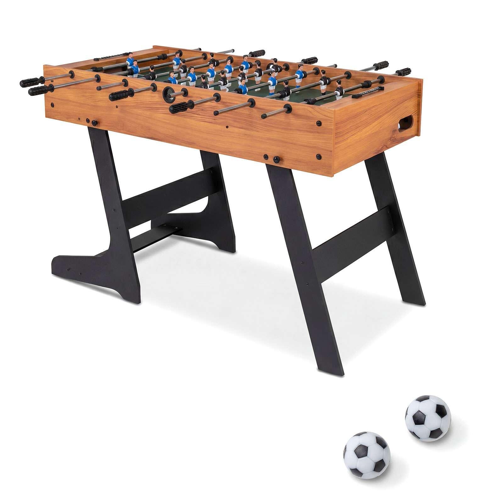 Costway Folding Football Table 121cm Competition Size Soccer Game with 2 Balls