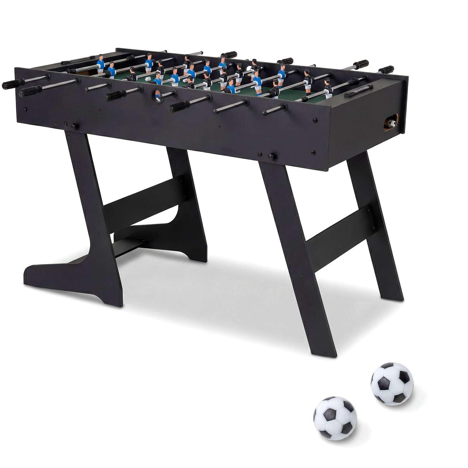 Costway Folding Football Table 121cm Competition Size Soccer Game with 2 Balls