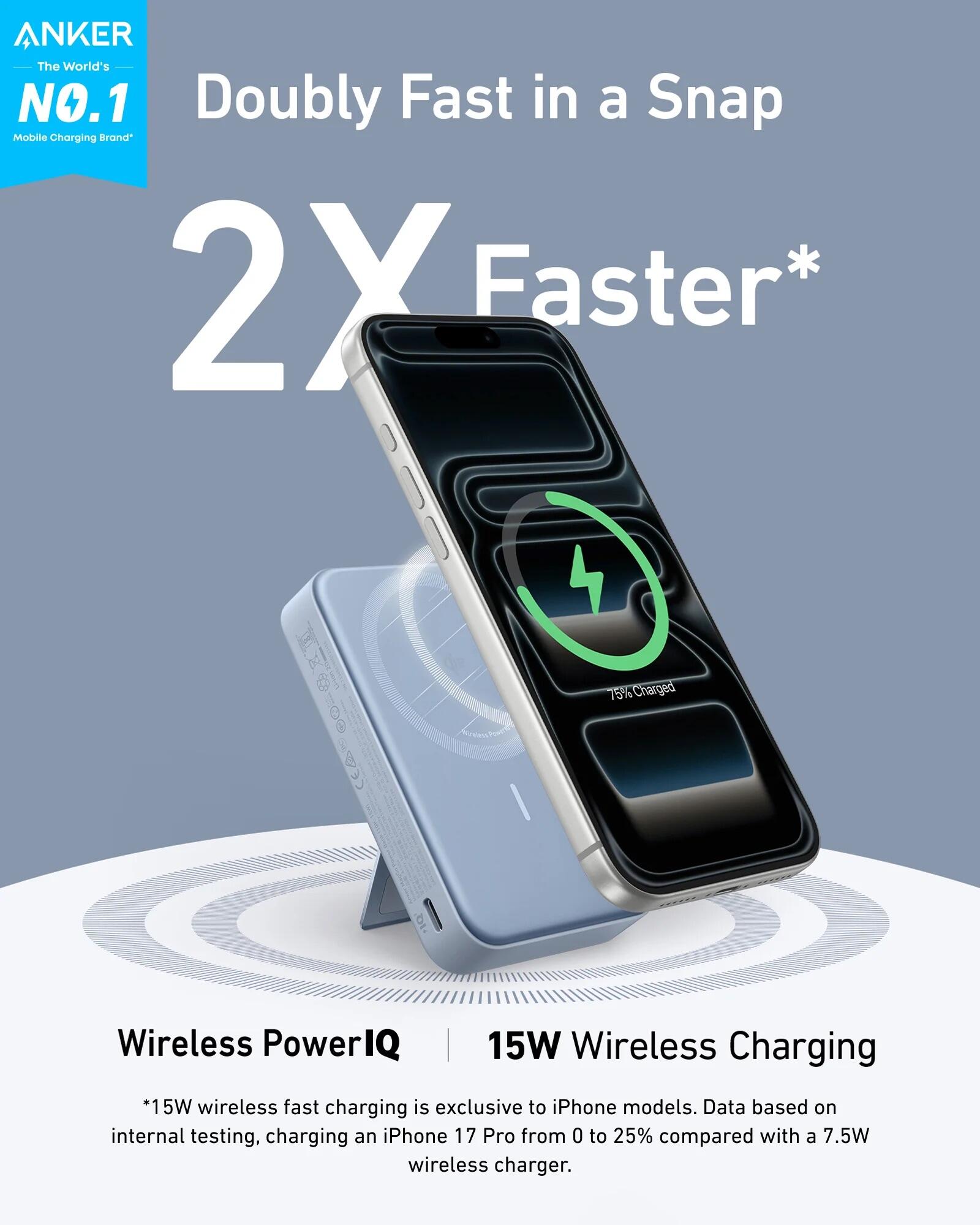 新品Anker MagGo Power Bank (10K) 15W Anker Power Bank MagGo (10K, Qi2, 15W) A1654