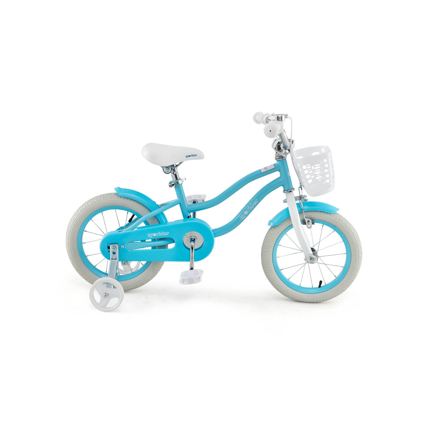 Costway 36cm Girls Bike with Training Wheels Basket and Adjustable Handlebar