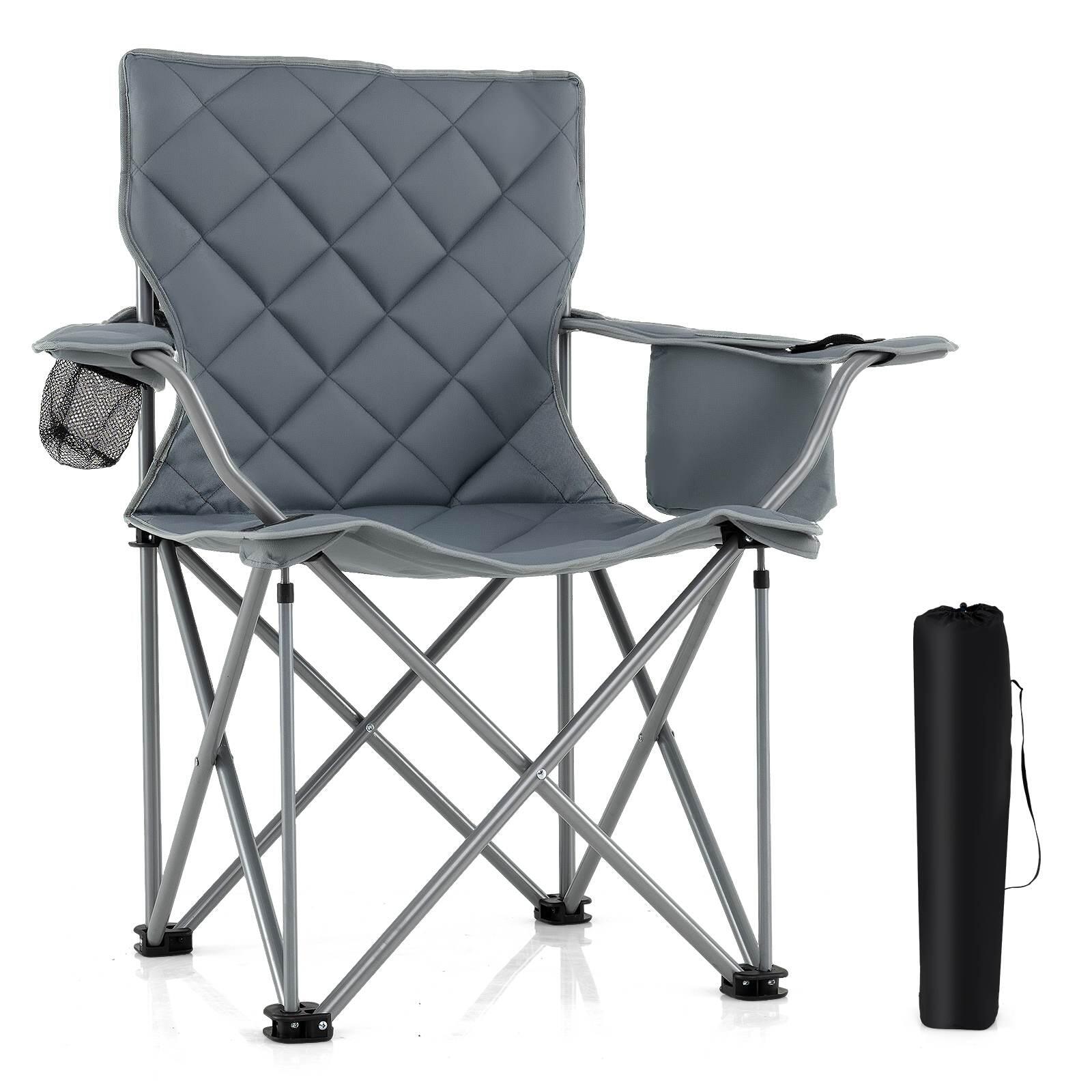 Costway Oversized Camping Chair 227KG with Cup Holder Cooler and Carry Bag
