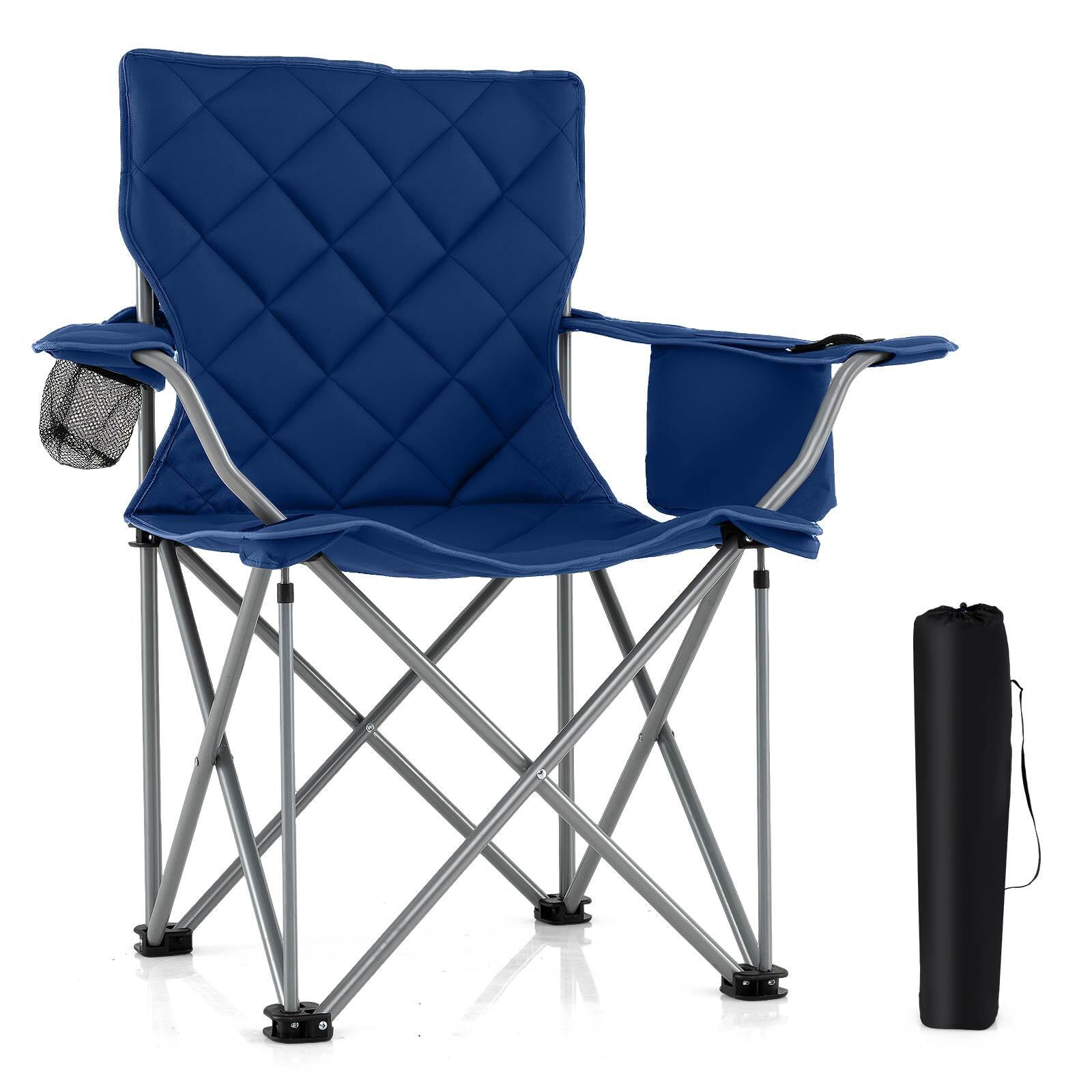 Costway Oversized Camping Chair 227KG with Cup Holder Cooler and Carry Bag