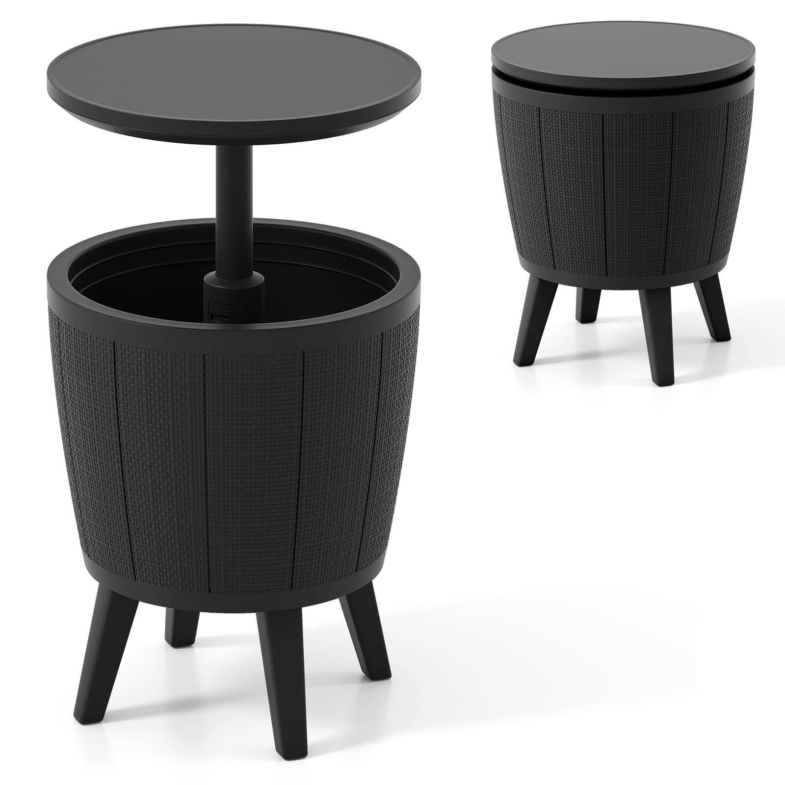 Costway Outdoor Cool Cocktail Bar Table All Weather 38L Lift Top Patio Cooler