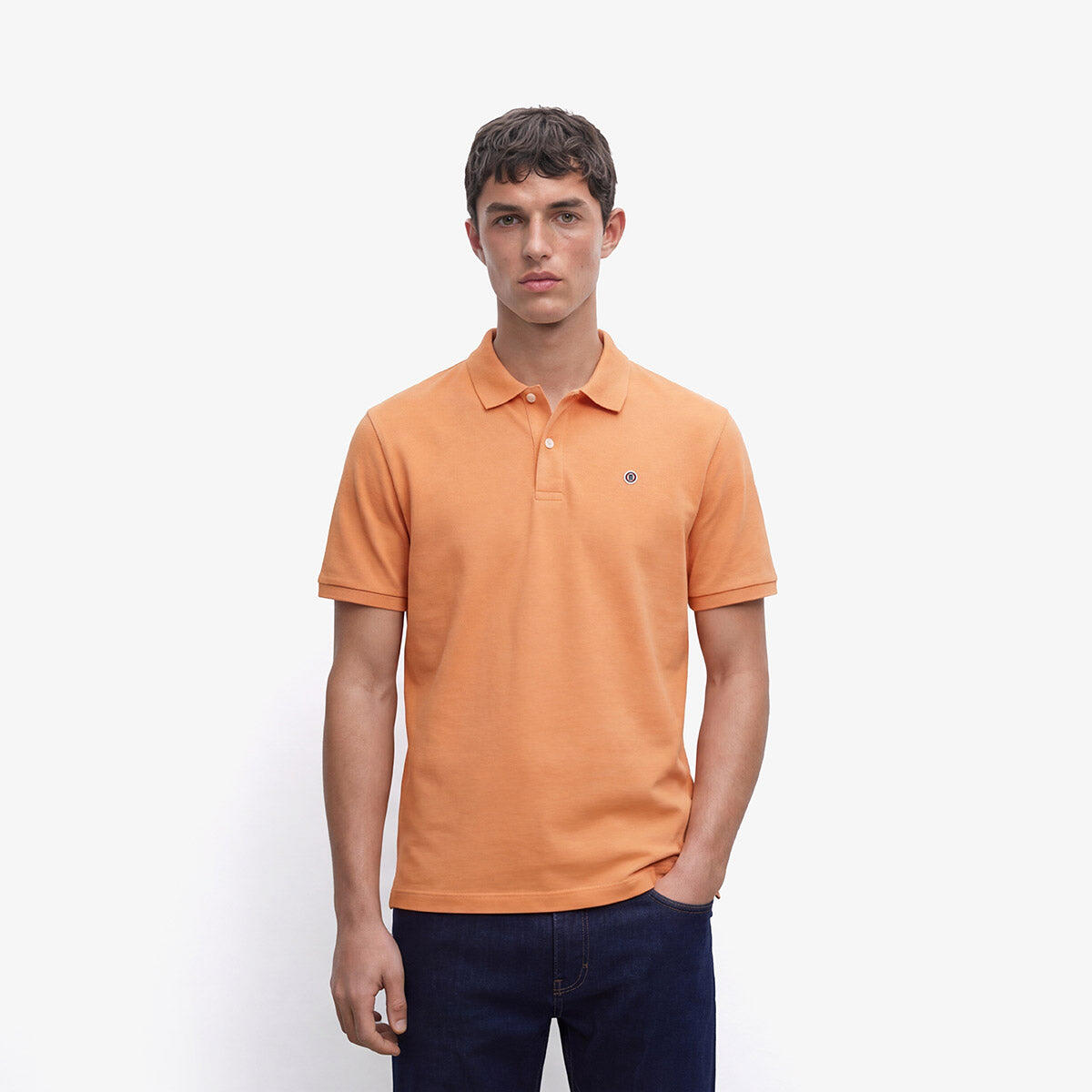 Polo a maniche corte in cotone piqué Lucas arancione mandarino 2/5