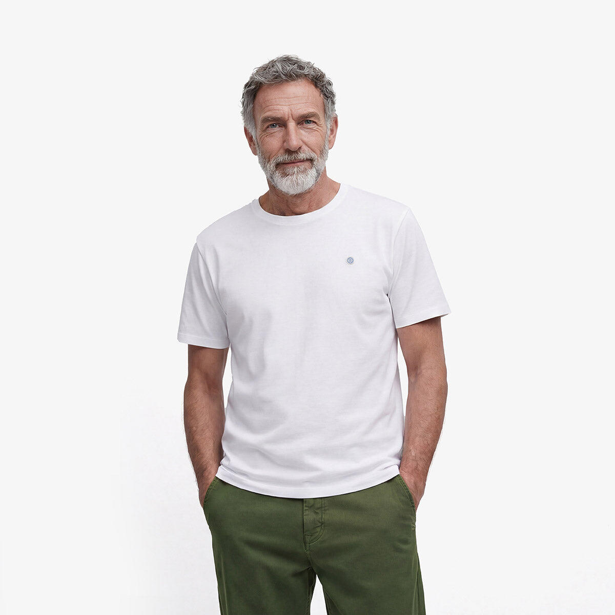T-shirt girocollo Théo in cotone bianco 2/5
