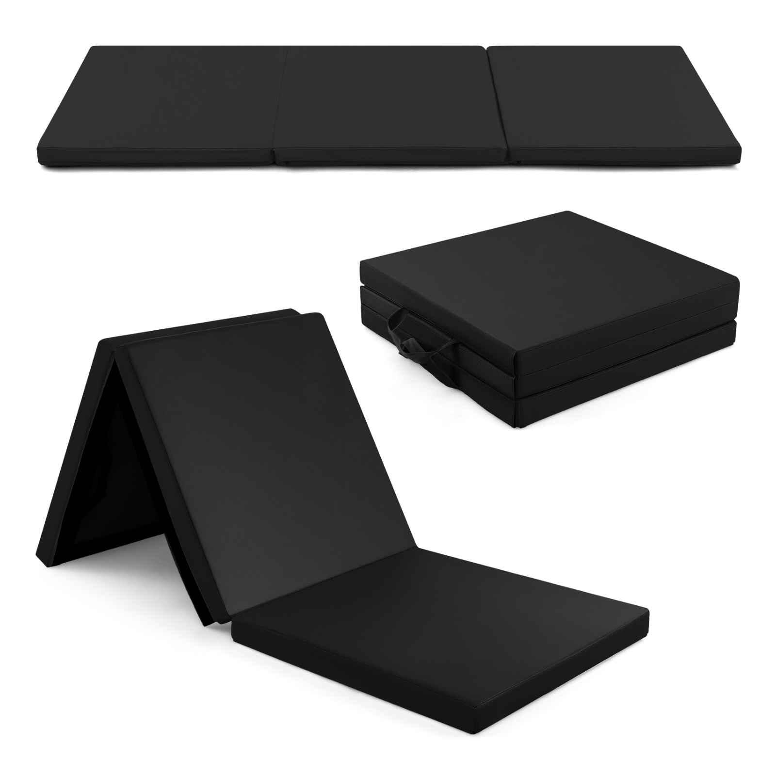 180x60cm Portable Gymnastics Mat 3-Fold Tumbling Mat w/Handles