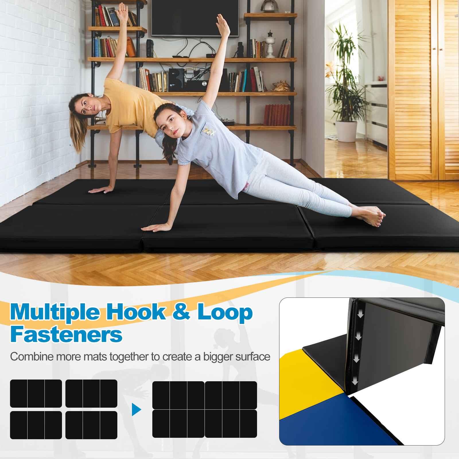 180x60cm Portable Gymnastics Mat 3-Fold Tumbling Mat w/Handles