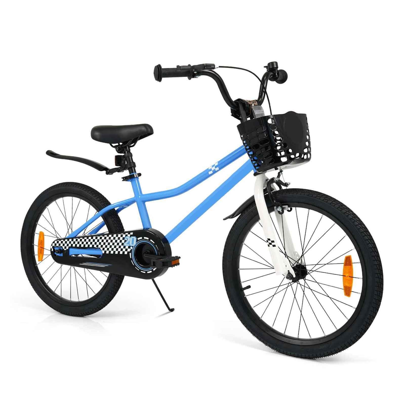 Costway 50CM Bike Dual Brake Bicycle with Basket and Adjustable Saddle