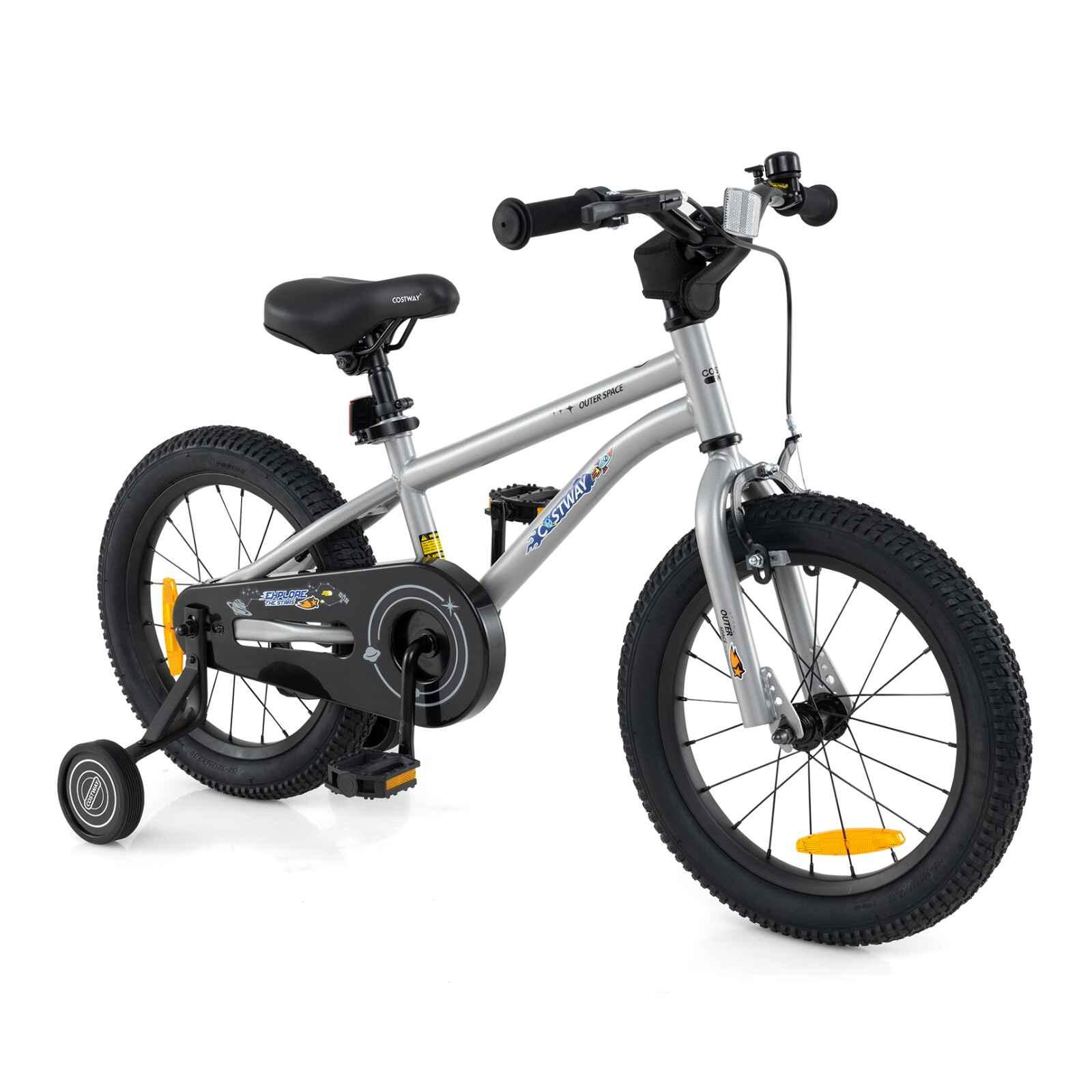 Costway Dual Brake System Bicycle with Adjustable Height and Training Wheels