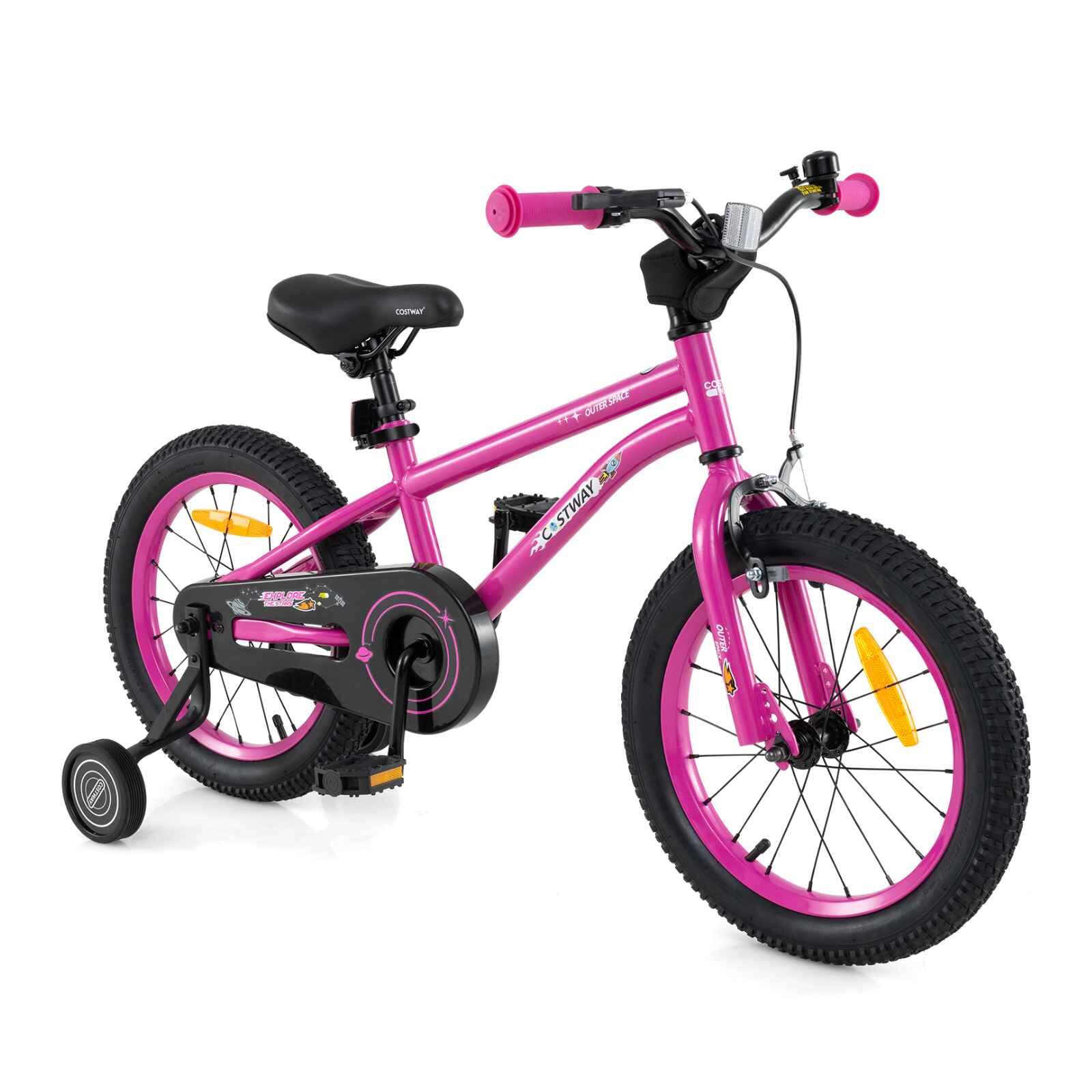 Costway Dual Brake System Bicycle with Adjustable Height and Training Wheels