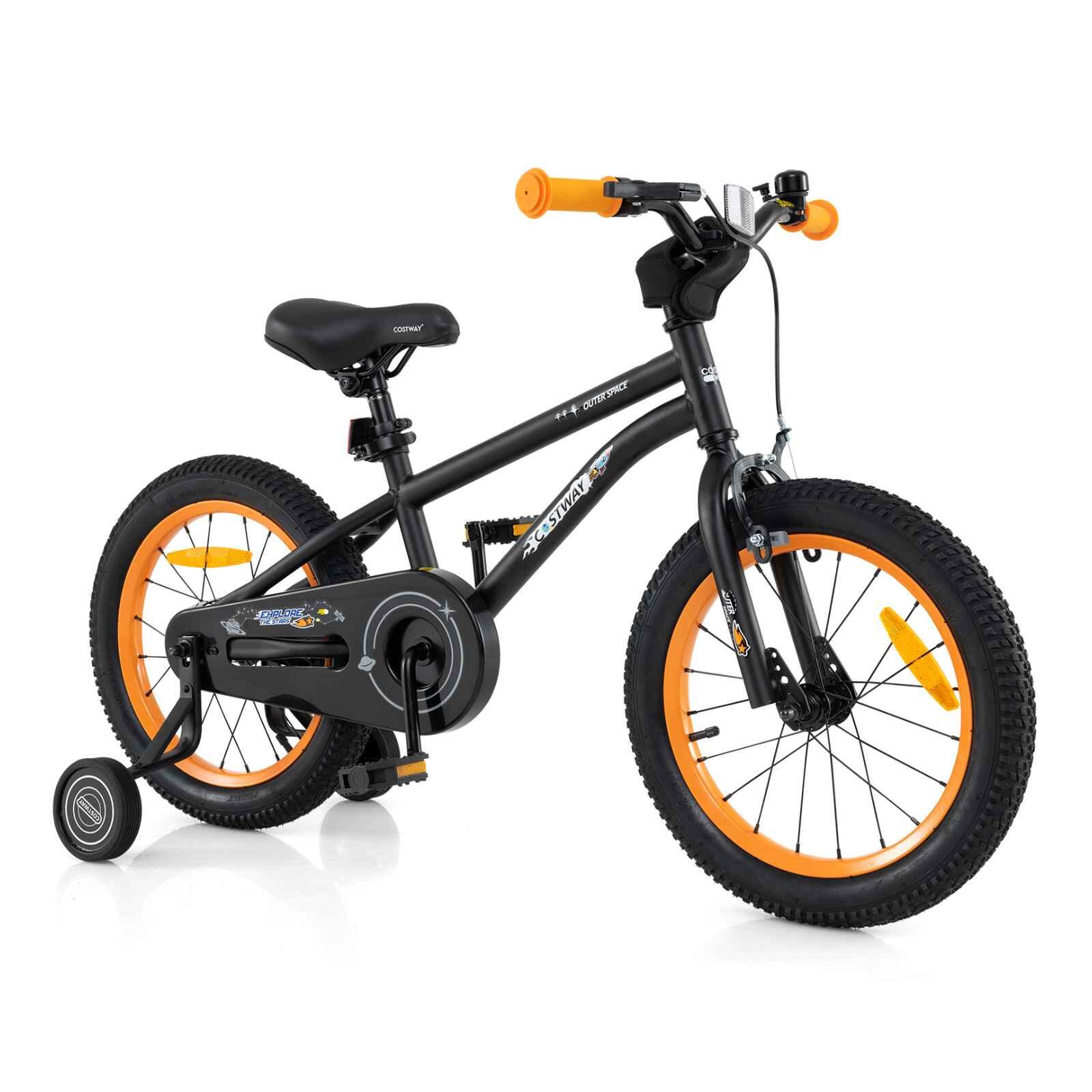 Costway Dual Brake System Bicycle with Adjustable Height and Training Wheels