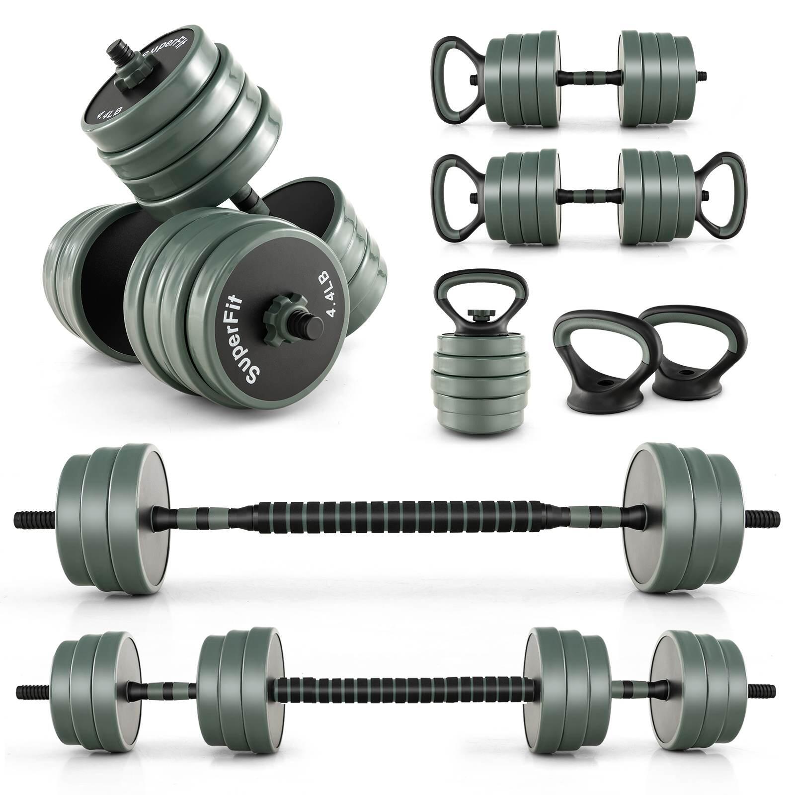 Costway 4in1 Dumbbell Set 39kg Adjustable Barbell Kettlebell Set Women Men