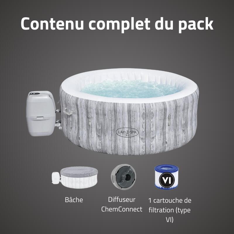 Bestway Spa gonflable rond Lay-Z-Spa Fiji AirJet 2-4 personnes 6/7