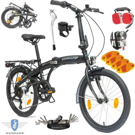 Rower Składany 20 Składak Miejski Bagażnik Męski Damski Oświetlenie Dzwonek